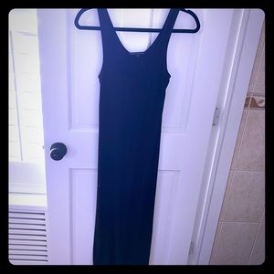 Double low scope fitted jersey blk midi